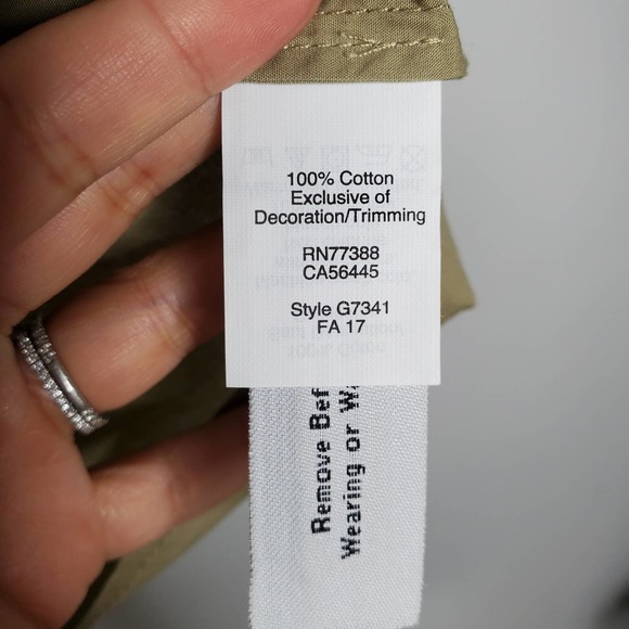 MADEWELL • Khaki Floral Embroidered Short Sleeve Button Top Sz S - Picture 6 of 8